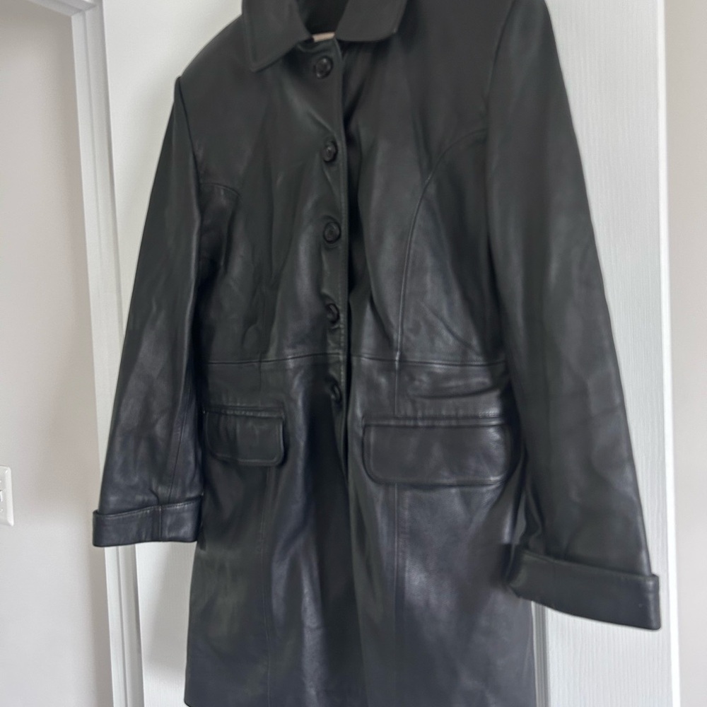 Mardini Women's Black Leather Coat